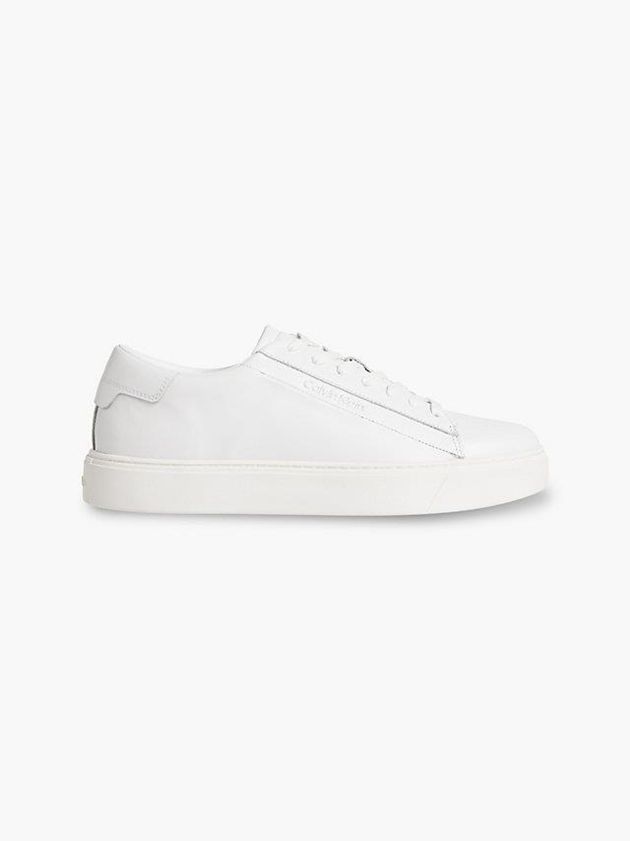 Calvin Klein USA Leather Mens Sneakers White 1783405-YB